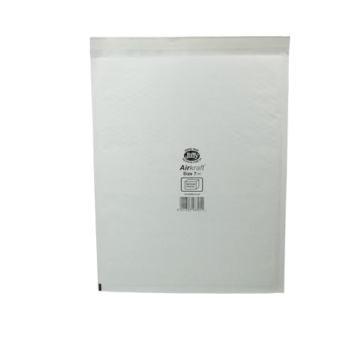 Jiffy Bags Airkraft White AK7 370x460mm Padded Bubble Envelopes, Postal Mailing Bags - Pack of 100