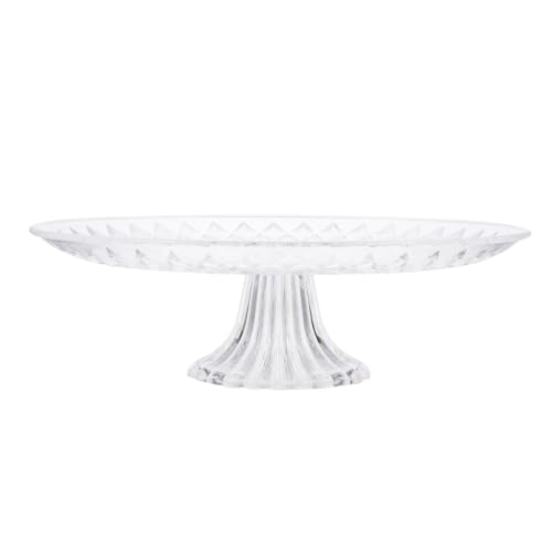 HAKIDZEL Transparent Acrylic Fruit Plate 13.77In Detachable Cake Plate Clear Acrylic Serving Tray for Desserts Cupcakes Cookies Candies Weddings Parties Home and Hotel Display