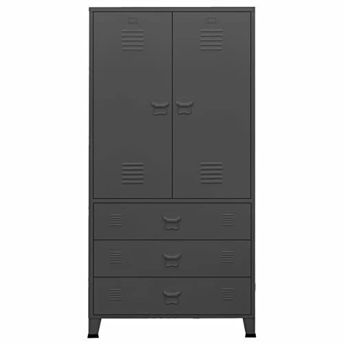 Norheim-Armario-Ropero-Taquillas-vestuariosTaquillas-Metalicas-Vestuario-Armario-de-Acero-Armario-Armarios-de-Almacenaje-90x50x180-cm-Gris-Antracita