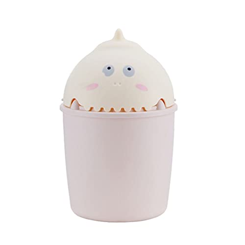 KIZQYN Cubos de Basura Desktop Passh Can Mini Lindo depósito de Almacenamiento Pequeño Escritorio Creativo Dinosaurio Dormitorio Basura Pájaro Pájaro Abierto Tapa Basura Bote de Basura (Color : Roze)