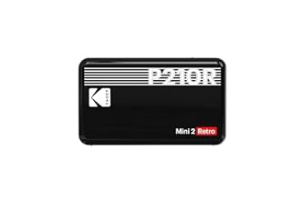 KODAK Mini 2 Retro 2x3 Portable Photo Printer, Bluetooth Smartphone Printer for iPhone & Android, Instant Color Prints, 4PASS Dye Sublimation (Black, 38 Sheets)