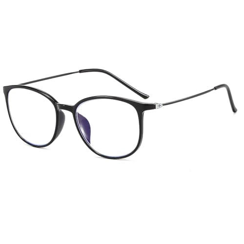 Suertree Blaulichtfilter Distanz Brille Leichte Kurzsichtige Brille Mode Myopia Brillen TR90 für Damen Herren Schwarz -1.0 Dioptrien