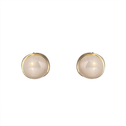 Boucles d'oreilles rondes en imitation de perles pour style romantique français