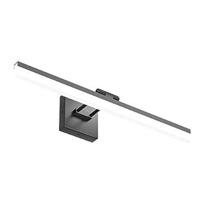 Ralbay 24" LED Modern Black Vanity Light 14W Adjustable Matte Black Bathroom Vanity Light Modern LED Bathroom Vanity Light Fixtures Over Mirror (6000K Cool White Light)