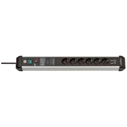 Base múltiple Premium-Protect-Line con protección contra sobretensión y carga USB