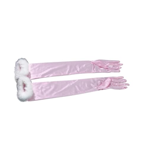 Guantes de ópera de satén largo para vestidos de fiesta y boda en color blanco liso de un par