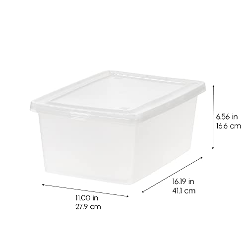 image for IRIS USA 15 Qt Clear Storage Box, BPA-Free Plastic Stackable Bin with 