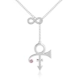 MUNORIAY Memorial Prince Love Infinity Symbol Necklace for Women Men Stainless Steel Punk Rock Band Prince Symbol Music Lovers Jewelry Gifts for Prince Fan