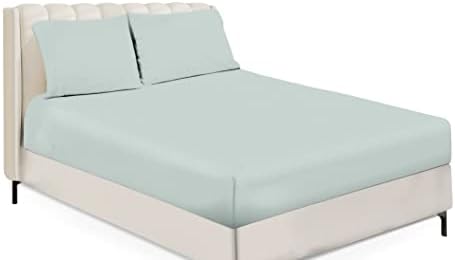 Sapphire Collection Fitted Sheet Non Iron Percale 180 Thread Count Polycotton Plain Fitted Sheets (Double, Cream)