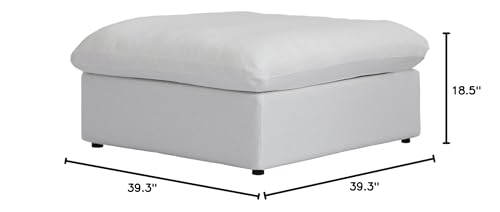 Image of JACH Modern Storage Ottoman Module for Living Room, Cushion Covers Removable, Minimalist Footstool, Comfy Breathable Footrest for Living Room Apartment (White)