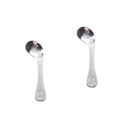 Vaguelly 2 Piezas cuchara de codo Entrenamiento comer utensilio cucharas cubiertos cuchara para pequeños cubiertos infantiles cuchara de utensilios de bebé cuchara portatil para