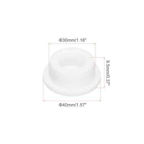 Image of MECCANIXITY High Temp Silicone Plug Mount Dia 30mm /1.18 Inch t Shaped Rubber Stopper Hole Plugs for Powder Coating Plating Waterproof Sealing Plugs White Pack of 1