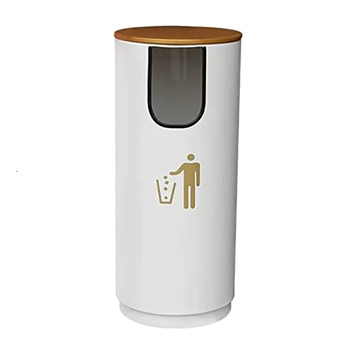 Modern Outdoor/Indoor Trash Bin - Cylindrical Metal Waste Container with Lid & U-Shaped Opening, Ideal for Home & Commercial Use, Stylish Garbage Can for Efficient Waste Management.