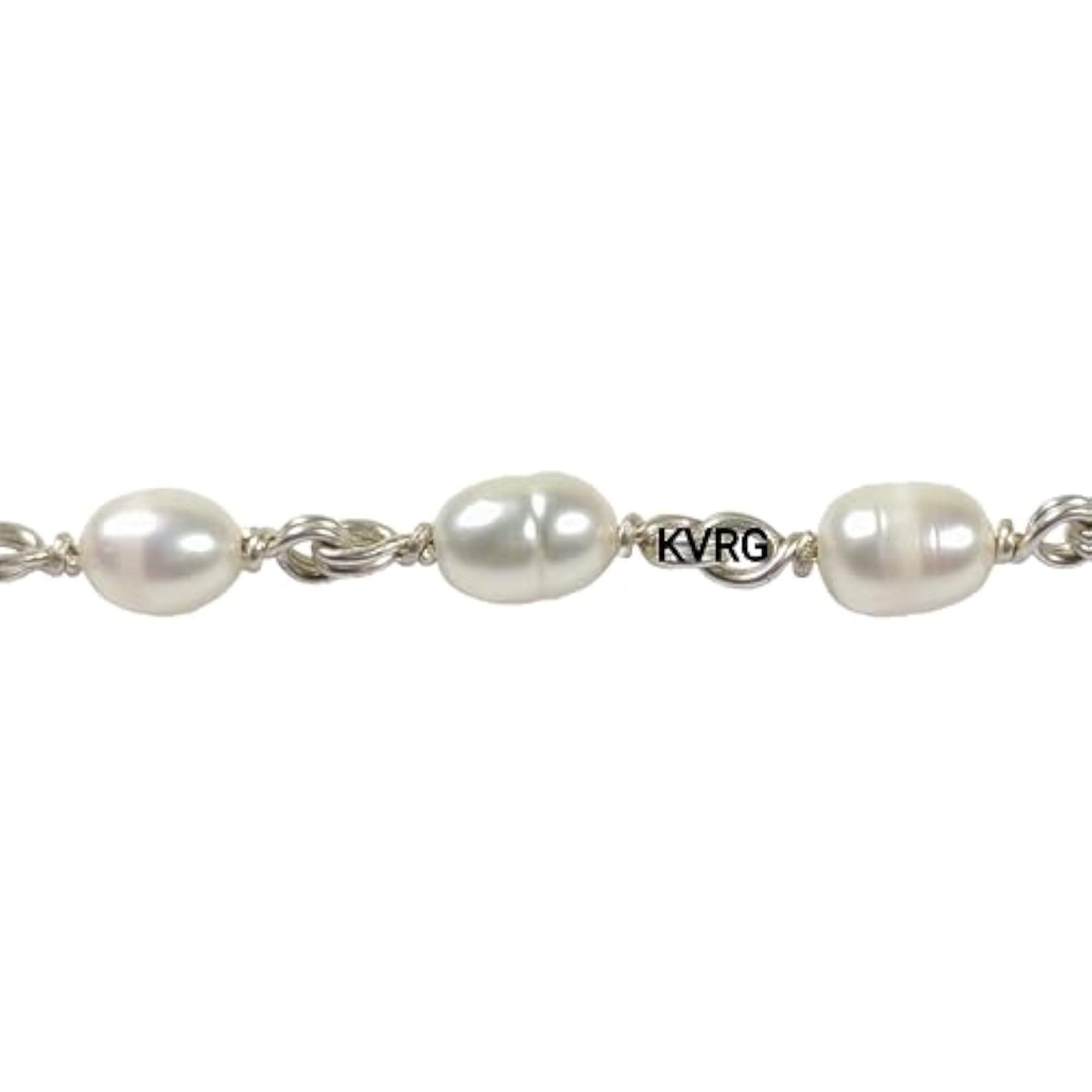 Certified Pearl Moti Mala with 925 Sterling Silver Designer Caps