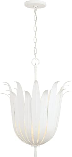 Capital Lighting 349542XW Eden Traditional Bohemian Botanically Inspired Pendant Ceiling Light Fixture, 4-Light 240 Total Watts, 22"H x 16"W, Textured White