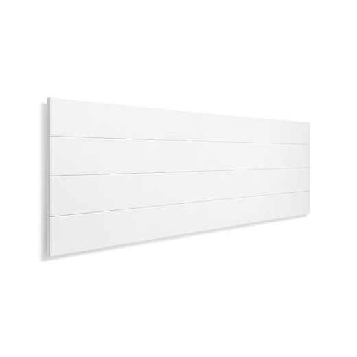 SUENOSZZZ-ESPECIALISTAS DEL DESCANSO Cabecero de Cama de Madera TREVINCA Color Blanco para Pared. Cabecero de Tablas Horizontales. Estilo Vintage, para Camas de 90 y 105