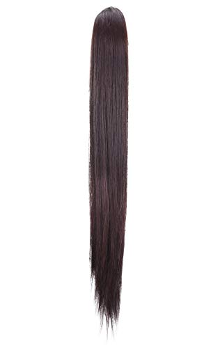SEIKEA Claw Clip in Ponytail Extension Straight Pony Tail Small Jaw Clip 26 Inch - Dark Brown