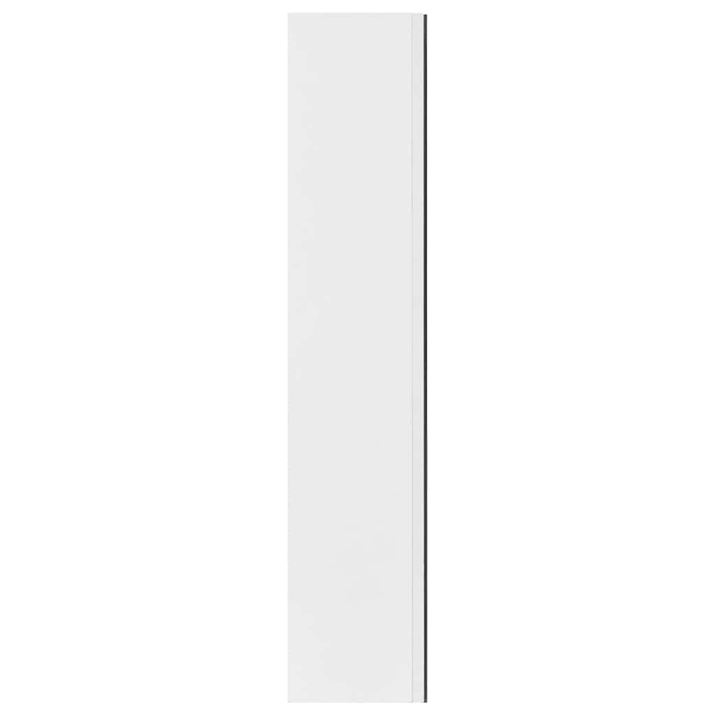 SYDE Espejo Armario Baño Blanco 60x15x75 cm MDF | 2 Puertas, 3 Compartimentos, Estante de Vidrio, Pared, Almacenamiento de Tocador