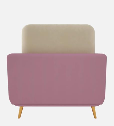 Image of Sixpine Luxury Dual Color Upholstery Sofa in Premium Velvet | Solid Wood Structure | Sturdy Golden Legs | High Density Foam | Extra Comfort for Modern Living Room (Pink & Beige, 1 Seater)