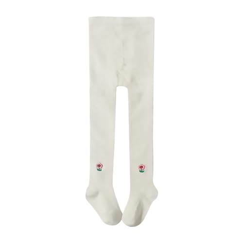Baby Girls Socks Infant Toddler Pantyhose Cable Knit Legging Pants for Girls Flower Embroidery Solid Leggings