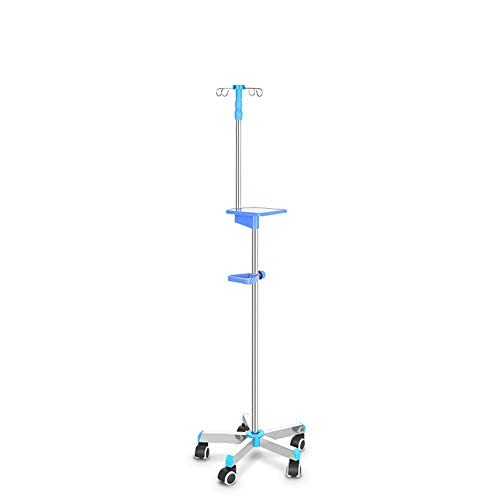 点滴スタンド 持ち運び用 点滴棒 高さ伸縮可能 軽い 頑丈 耐用 介護 安定 4本フック キャスター付き 移動に便利 ポンプトレイ 取っ手付き