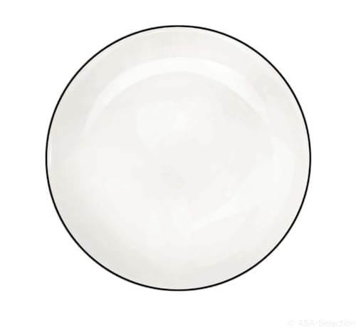 ASA Ligne Noir Dessertteller flach Porzellan Weiß 21 cm