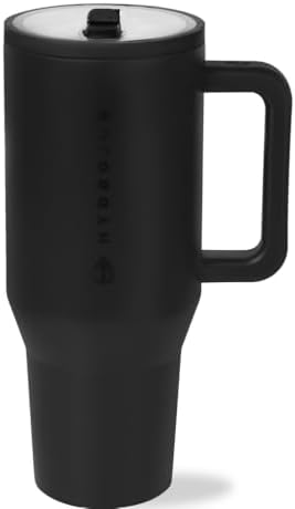 HydroJug Traveler 32oz, Insulated Tumbler with Handle & Straw, Black