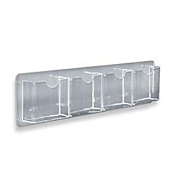 Azar Displays 252064 18.75\" W x 5.5\" H Horizontal Four Pocket Wall Mount Brochure Holder (4 Pack)