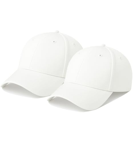 Image of Amazon Brand - Anarva Pack of 2 Unisex Baseball Caps Beige Cotton Adjustable Hats for Men & Women - Casual Outdoor Cap Combo for Sports, Travel