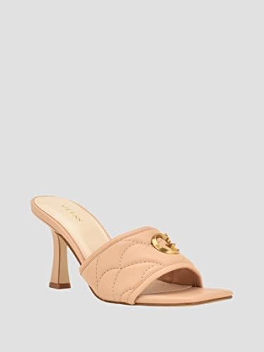 GUESS Women's YANA Heeled Sandal, Sand 110, 9.5 | Image 3