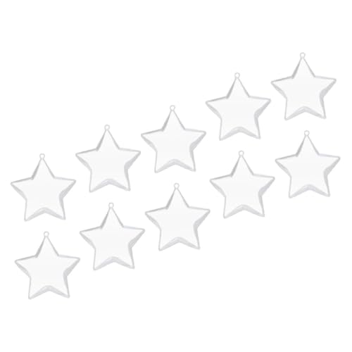 Bolas de Navidad transparentes de plástico resistente con diseño de estrella de 8 cm 2