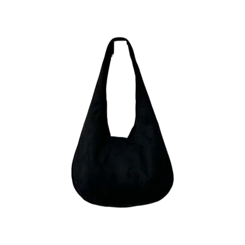 Vintage Suede Shoulder Bag for Women Lazy Casual Tote Bag Soft Magnetic Buckle Handbag Hobo Bag