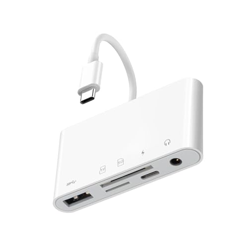 NATEFEMIN Multi-Slot High-Speed Type-C USB-C Memory Card Reader Smart Media SD SDXC CF SDHC 5-in-1 Adapter Hub Multi-Card Reader Accessory