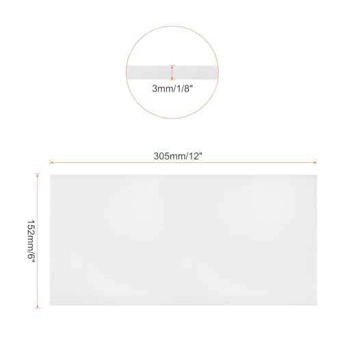 Image of 6 x 12 Inch UHMW Polyethylene Sheets, 1 /8 Inch Thick Ultra High Molecular Weight White Plastic Sheet [for Home, Industrial]