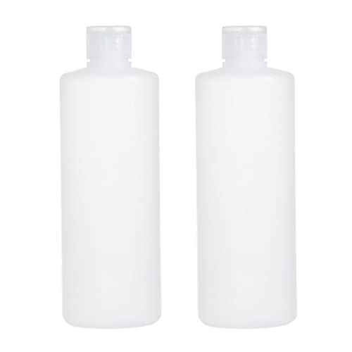 Botella de bomba, botella de plástico vacía recargable transparente con manguera suave, vasos con tapa abatible, contenedor de almacenamiento de maquillaje cosmético para champú de loción de tóner, 2