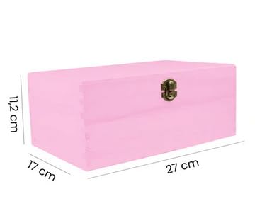 Holzbox mit Deckel Rosa – Aufbewahrungsbox aus Naturholz – Holzkiste zur Aufbewahrung & Dekoration – Rosa Holz-Kiste mit Deckel für Kinderzimmer, Deko & Haushalt – Deko Box aus Holz vielseitig nutzbar