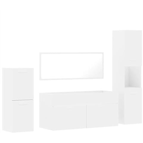 vidaXL 4 Piece Modern Bathroom Furniture Set Cover