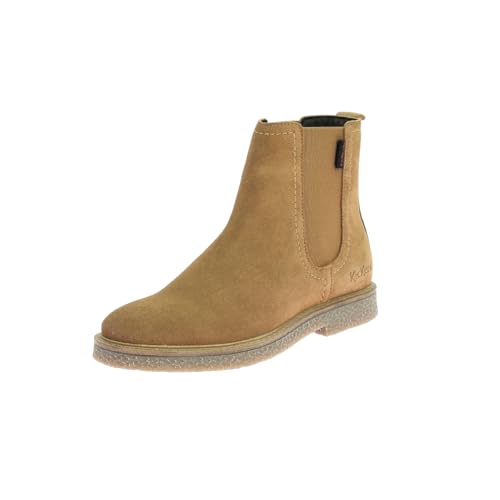 Boots Kickers Lorel pour femme en cuir véritable de couleur noire