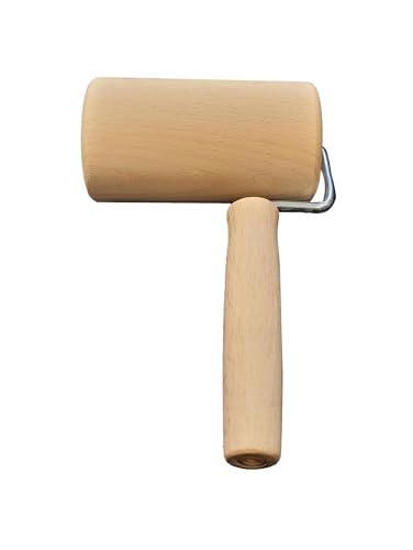 Wooden World - Rolling pin for Cookies Tart Small roll with Handle 10 cm, Brown - Image 3