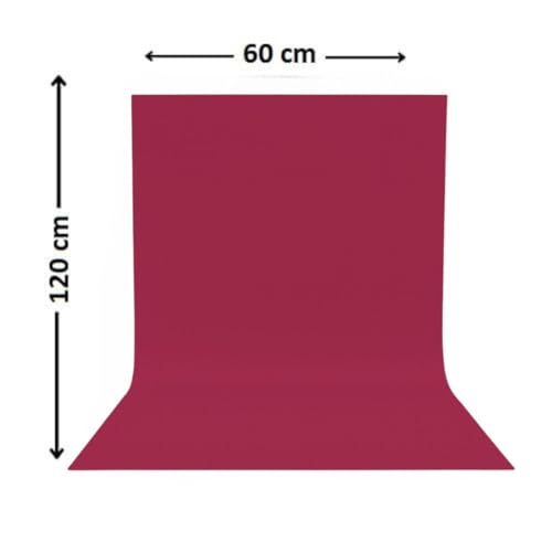Image of SMILEDRIVE Photography Background Sheets, 60 x 120 cm, Maroon | Backdrop Sheets, Waterproof, Wrinklefree, PVC Material