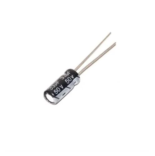 Condensateur électrolytique 50V 33uF radial aluminium 5x11mm pour filtrage de tension x1000
