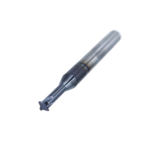 Image of 20-56 TPI Single Pitch 1 /4in Solid Carbide Thread end Mill,0.018in Cutting Diameter,Necked to Thread 0.5in Deep,4 Flute Bits Tool for Medium Hardness Steel, Brass, Iron