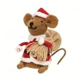 Bright Ideas Seasonal Decor Santa Mouse Critter Felted Ornament