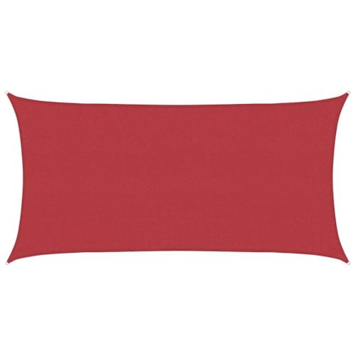Sonnensegel Rechteckig, Wasserdurchlässig, Atmungsaktiver, UV-stabilisiert, Sonnenschutzmarkise für Garten, Terrasse, Camping, Party, Rot 2x3,5 m HDPE