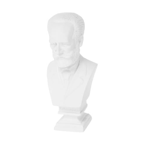 FUNOMOCYA Realistic Resin Musician Bust Statue Small Resin Sculpture for Decor Home Office Photo Props for Music Lovers