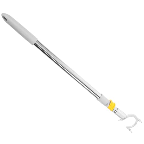 Cabilock Lightweight Telescopic Clothes Hanger Reach Pole Adjustable Clothes Reach Stick with Hook for High Areas Ideal for Closet Organization and Retrieving Garments