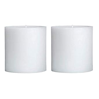 DELHI CANDLES Home Made Hand Crafted Smooth Pillar Candles, Set of 2 for Home Dcor/Meditation/Aroma/Reiki/Party/Romantic Dinner/Christmas & Other Occasion (White, 3X3)