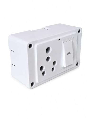 Image of Extension Board Combined Box 25 Amp with Universal Socket, Master Switch, LED Indicator | MCB Option | 240V Power Utility Box for Home, Office & Appliances | Without Wire