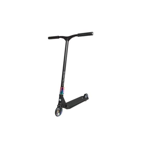 NKD Stunt Scooter Rizz | Rodamientos ABEC-9 de alto rendimiento | Manillar de 360° para Freestyle | Aleación de aluminio 6061 duradera (arcoíris negro)