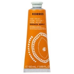 KORRES Mandarin Neroli Hand Cream, Intensive Nourishing Hand Cream with Sweet Almond Oil, Fresh Mandarin Fragrance with Neroli, Silicone & Paraben-Free, for Travel, Ideal for Dry Hands, 50 ml